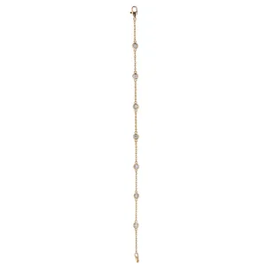 0.50 CARAT NATURAL DIAMOND BEZEL BRACELET G SI 14K GOLD 7” 7 STONES