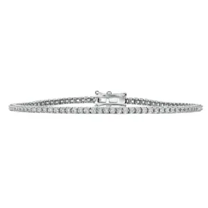 0.79 Carat Natural Diamond Tennis Bracelet G SI 14K White Gold 5.5''