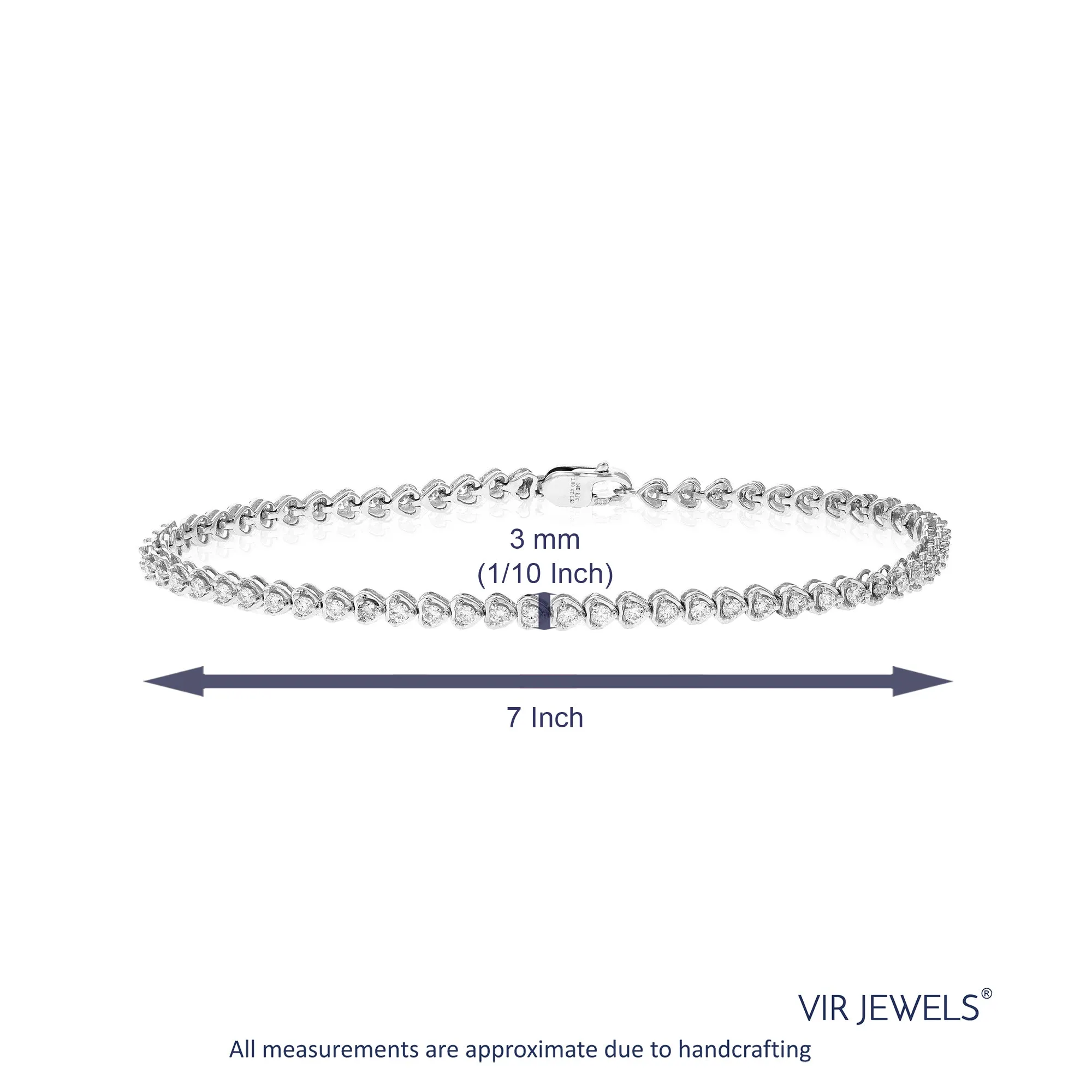 1 cttw Diamond Classic Tennis Bracelets in 14K White Gold
