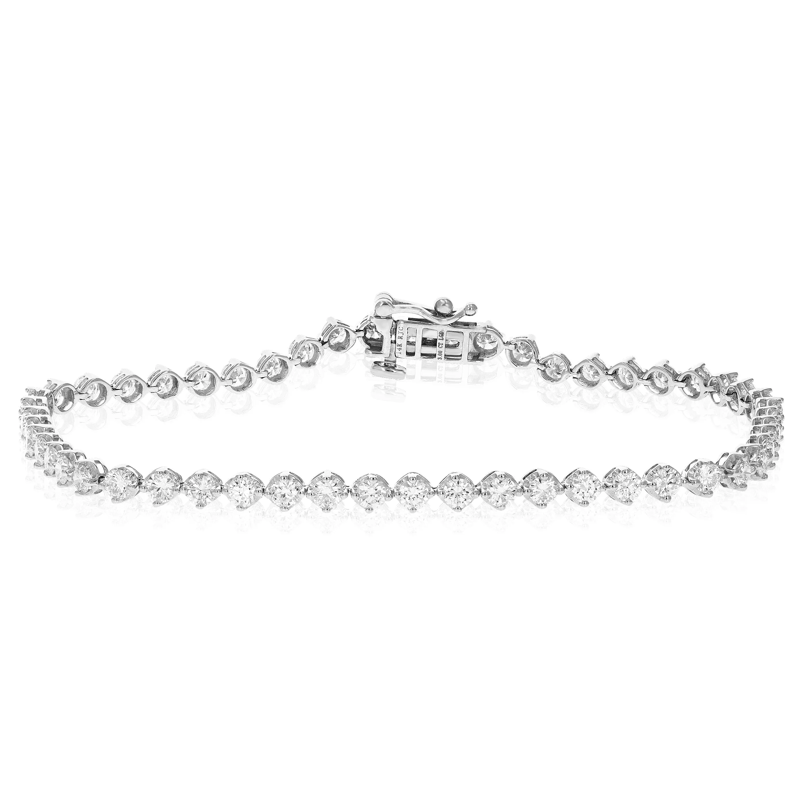 1 cttw Diamond Tennis Bracelets in Prong Set in 14K White Gold