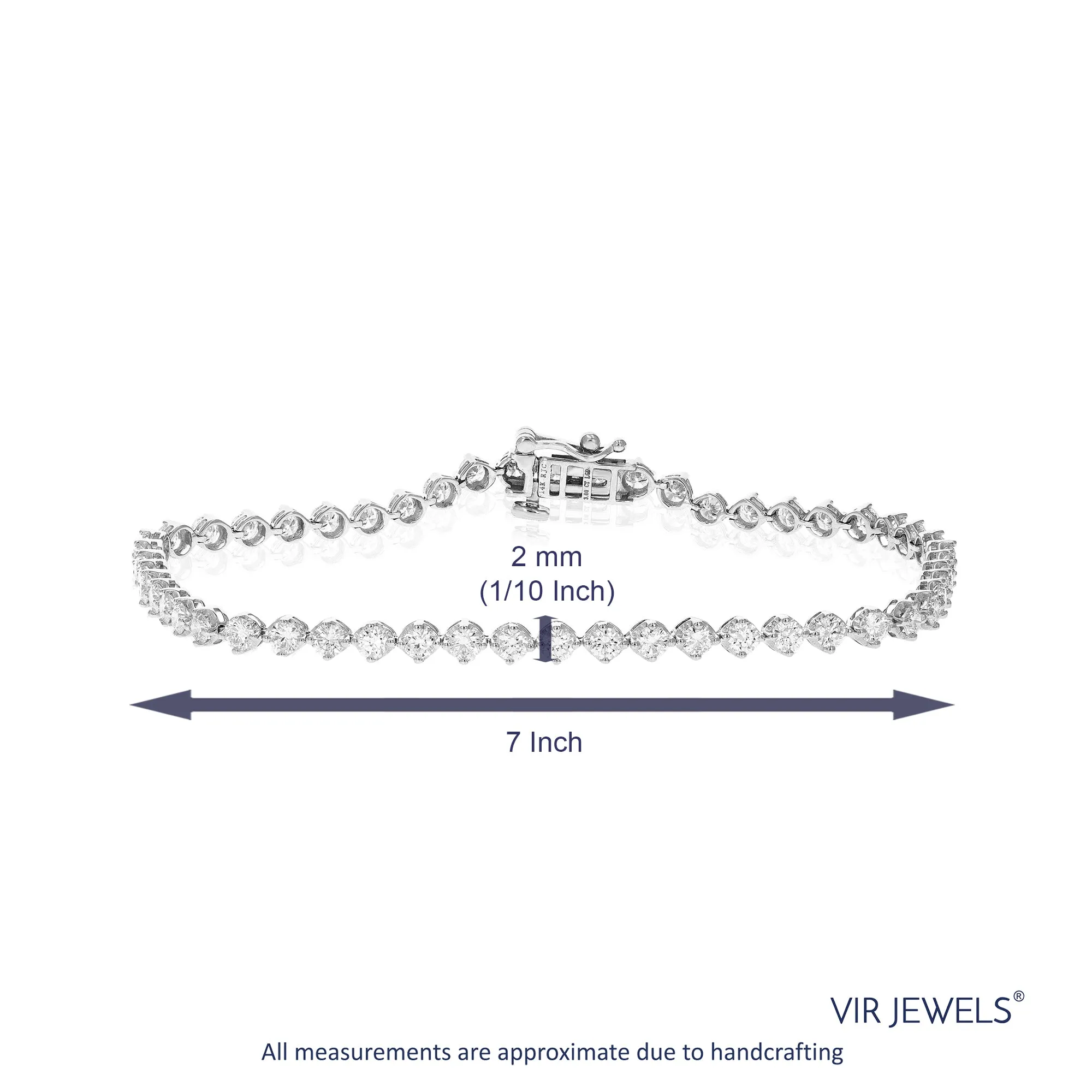 1 cttw Diamond Tennis Bracelets in Prong Set in 14K White Gold
