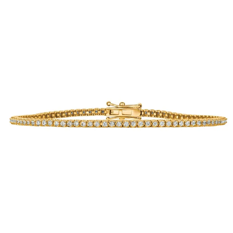 1.00 CARAT NATURAL DIAMOND TENNIS BRACELET G SI 14K GOLD 7” 92 DIAMONDS