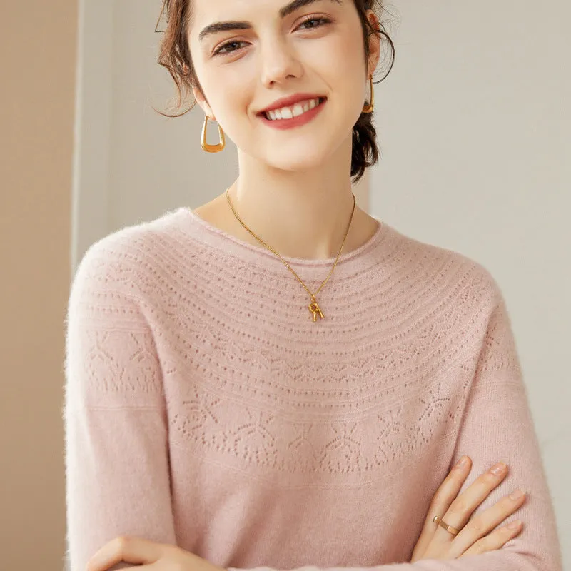 100% Pure Women Cashmere Sweater Long Sleeve Pullover Cashmere Sweater