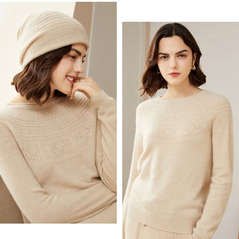 100% Pure Women Cashmere Sweater Long Sleeve Pullover Cashmere Sweater