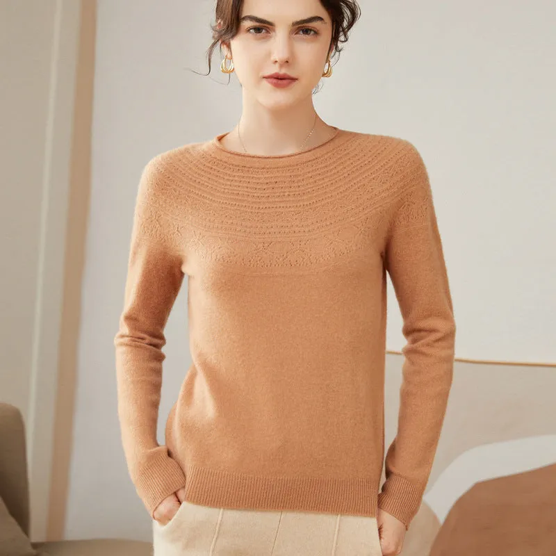 100% Pure Women Cashmere Sweater Long Sleeve Pullover Cashmere Sweater