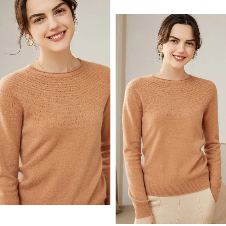 100% Pure Women Cashmere Sweater Long Sleeve Pullover Cashmere Sweater