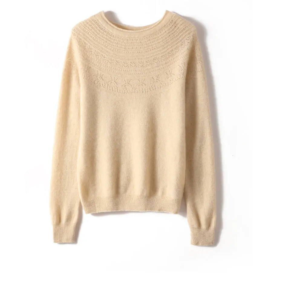 100% Pure Women Cashmere Sweater Long Sleeve Pullover Cashmere Sweater