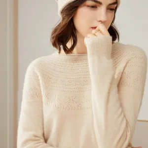 100% Pure Women Cashmere Sweater Long Sleeve Pullover Cashmere Sweater
