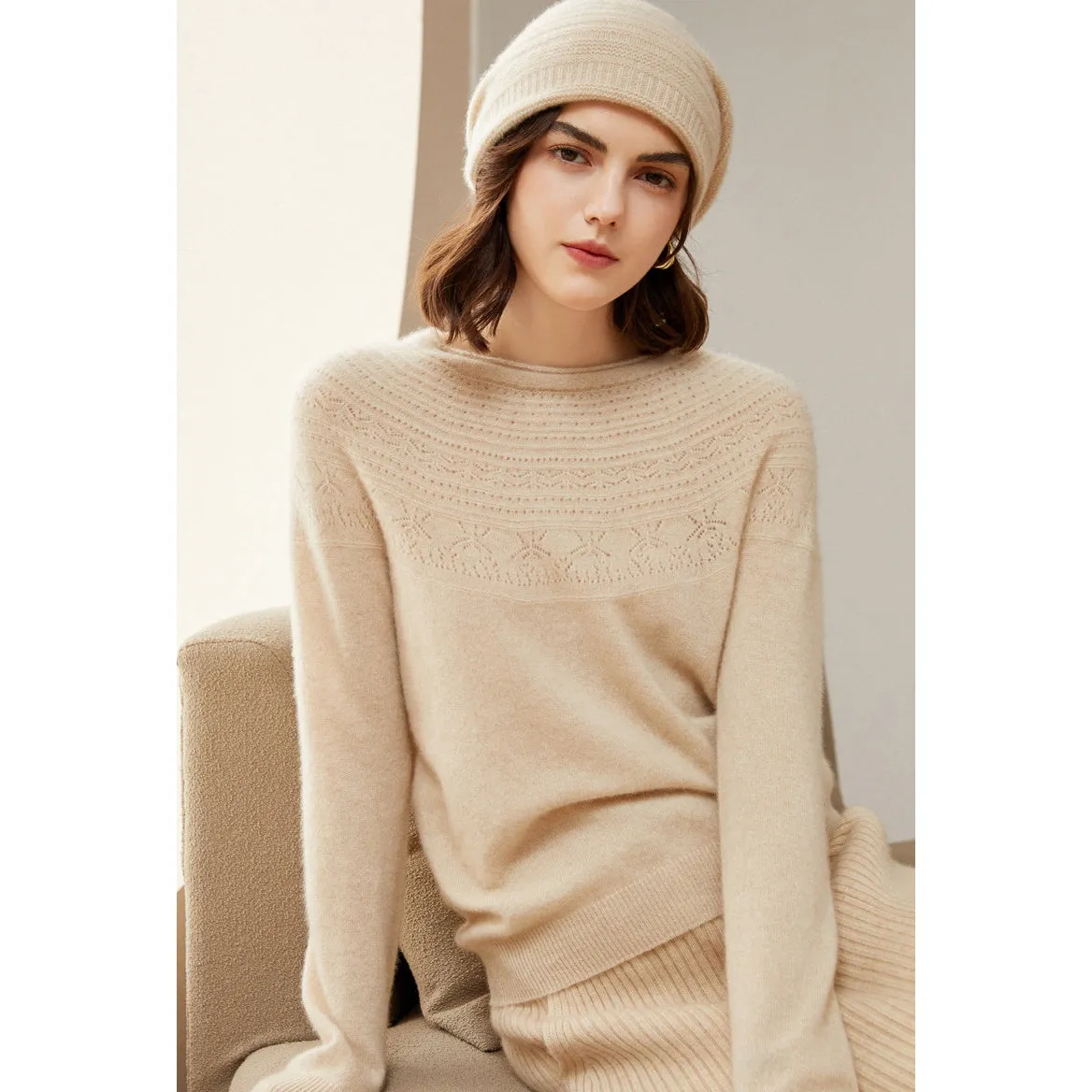 100% Pure Women Cashmere Sweater Long Sleeve Pullover Cashmere Sweater