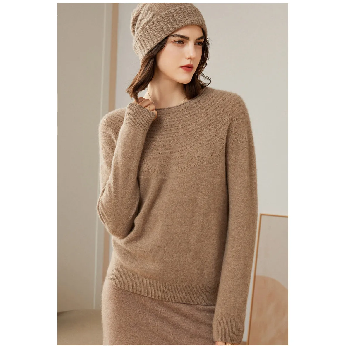 100% Pure Women Cashmere Sweater Long Sleeve Pullover Cashmere Sweater