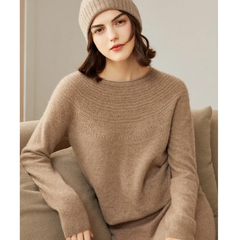 100% Pure Women Cashmere Sweater Long Sleeve Pullover Cashmere Sweater