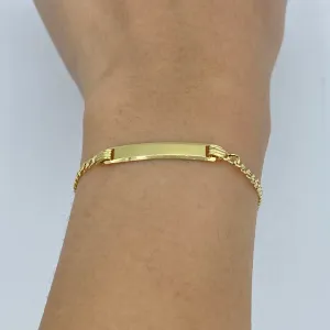 10K Custom Name Plate Cuban Link Baby Bracelet