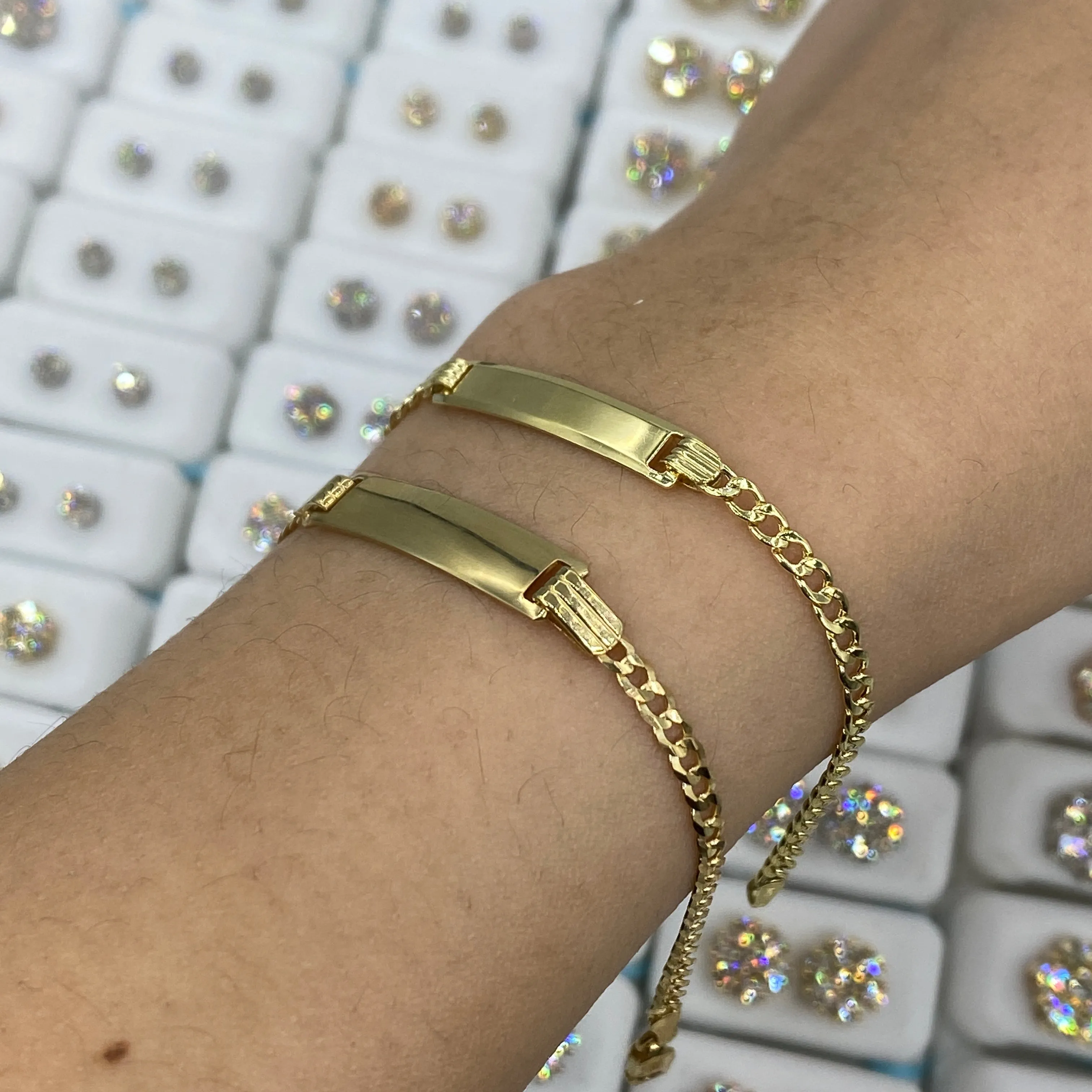 10K Custom Name Plate Cuban Link Baby Bracelet