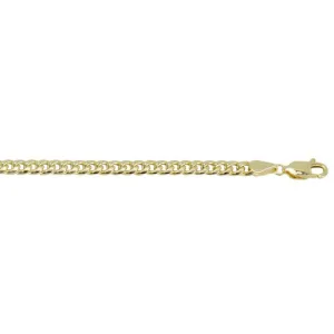 10K Yellow Gold (4.4mm) Hollow Curb Bracelet 8.5"