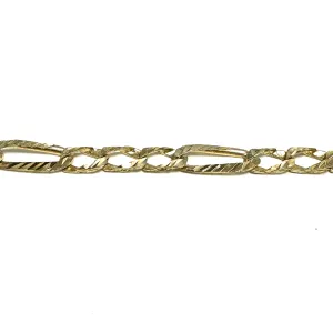 10K Yellow Gold (7mm) Handmade DC Figaro Bracelet 8.5"