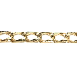 10K Yellow Gold (8mm) Diamond Cut Curb Bracelet 7.5"