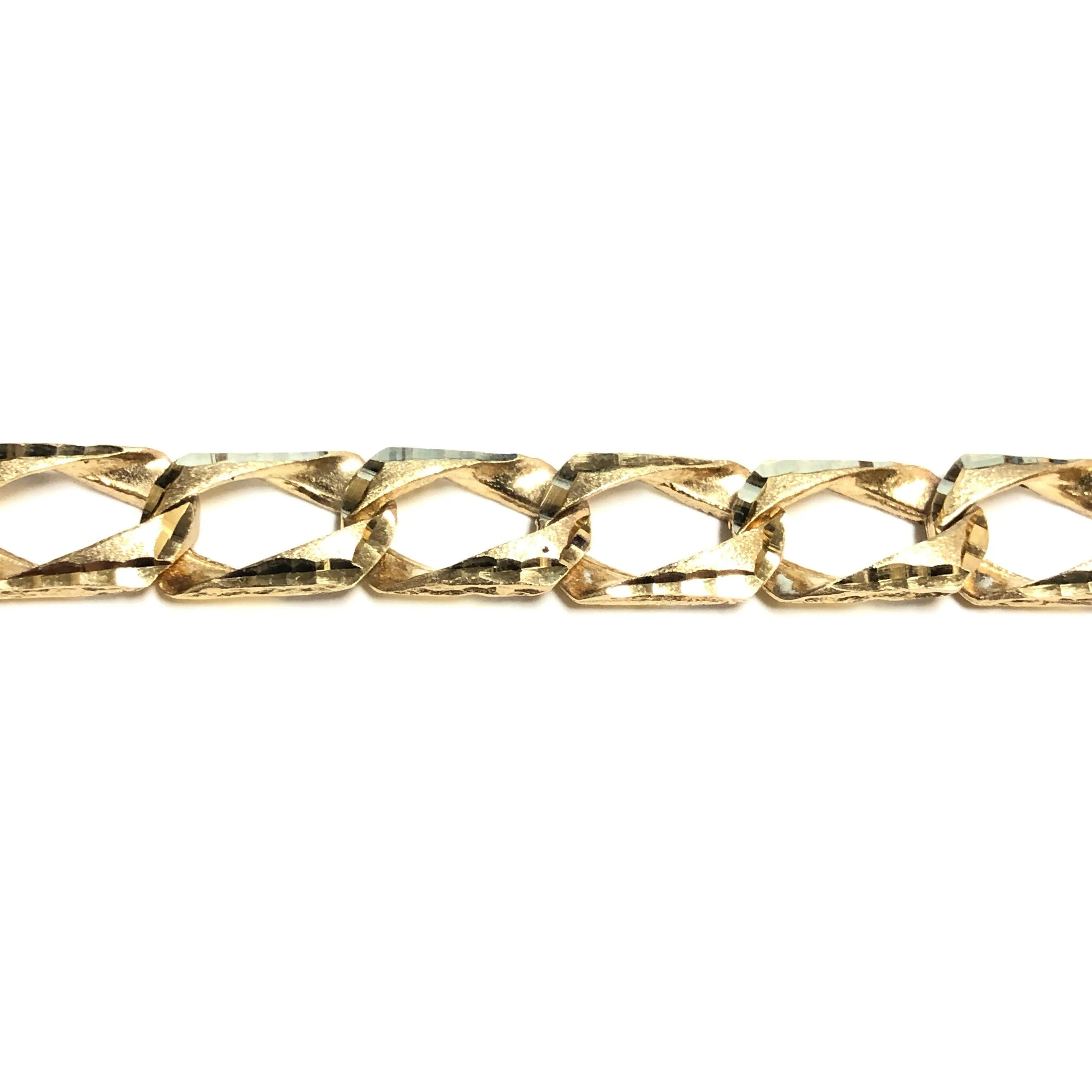10K Yellow Gold (8mm) Diamond Cut Curb Bracelet 7.5"