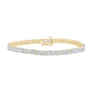 10kt Yellow Gold Mens Round Diamond Link Bracelet 1-3/8 Cttw