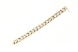 12.8mm Gold Baguette Bracelet