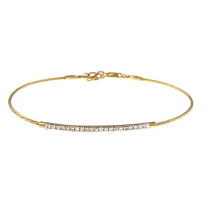 14 Karat Yellow Gold Diamond Bar Bracelet