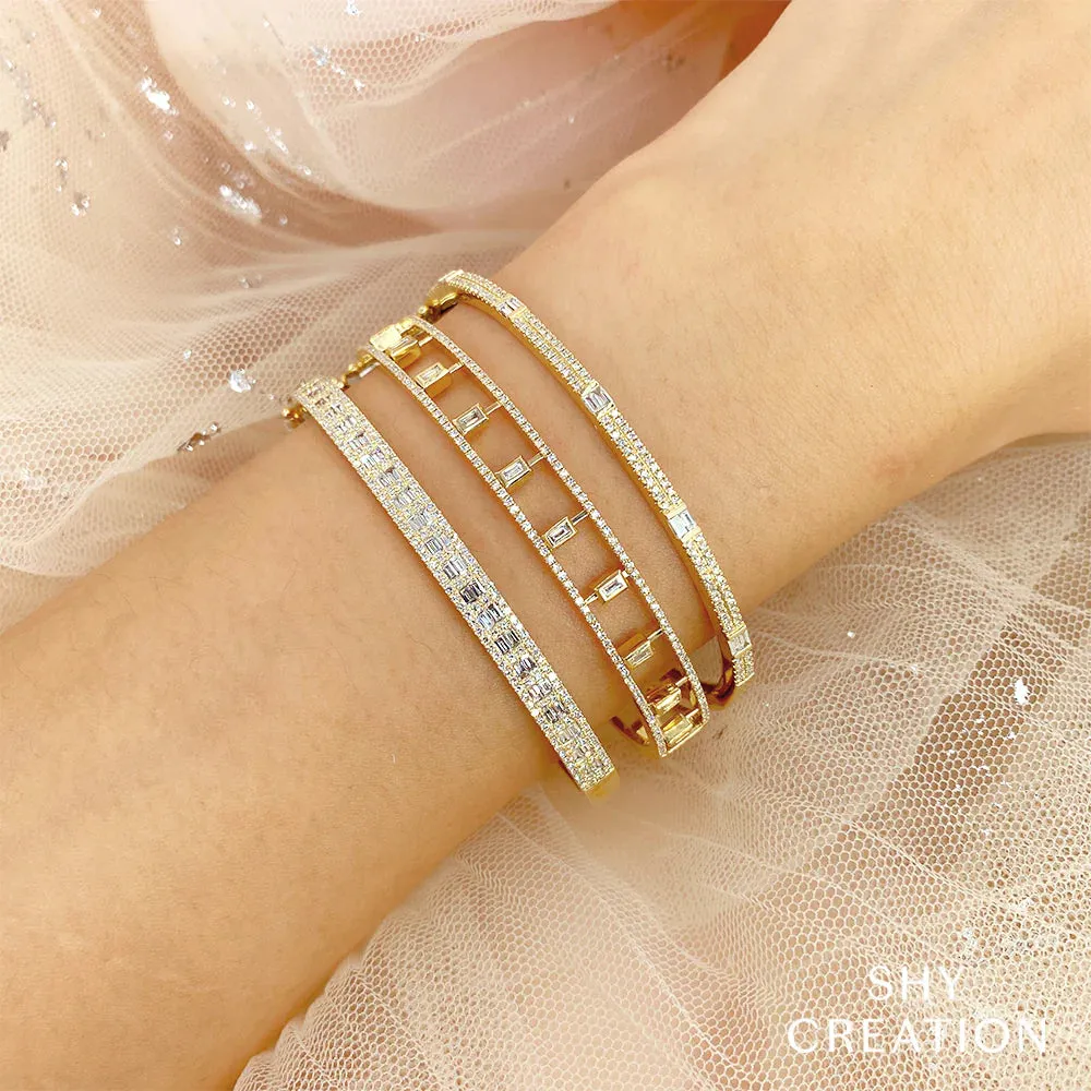 1.49ctw Diamond Baguette Bangle