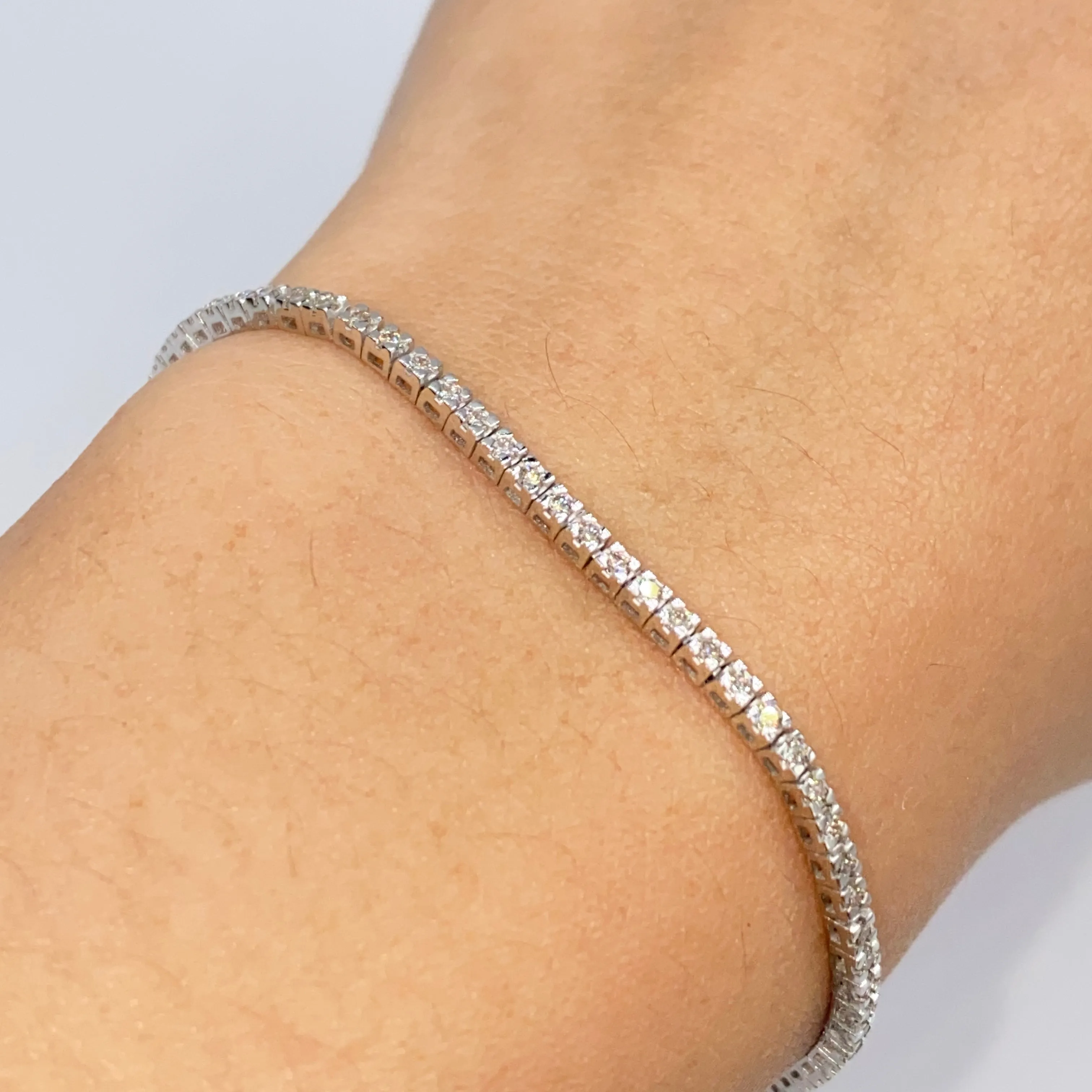 14K 2MM Diamond Tennis Bracelet 7"