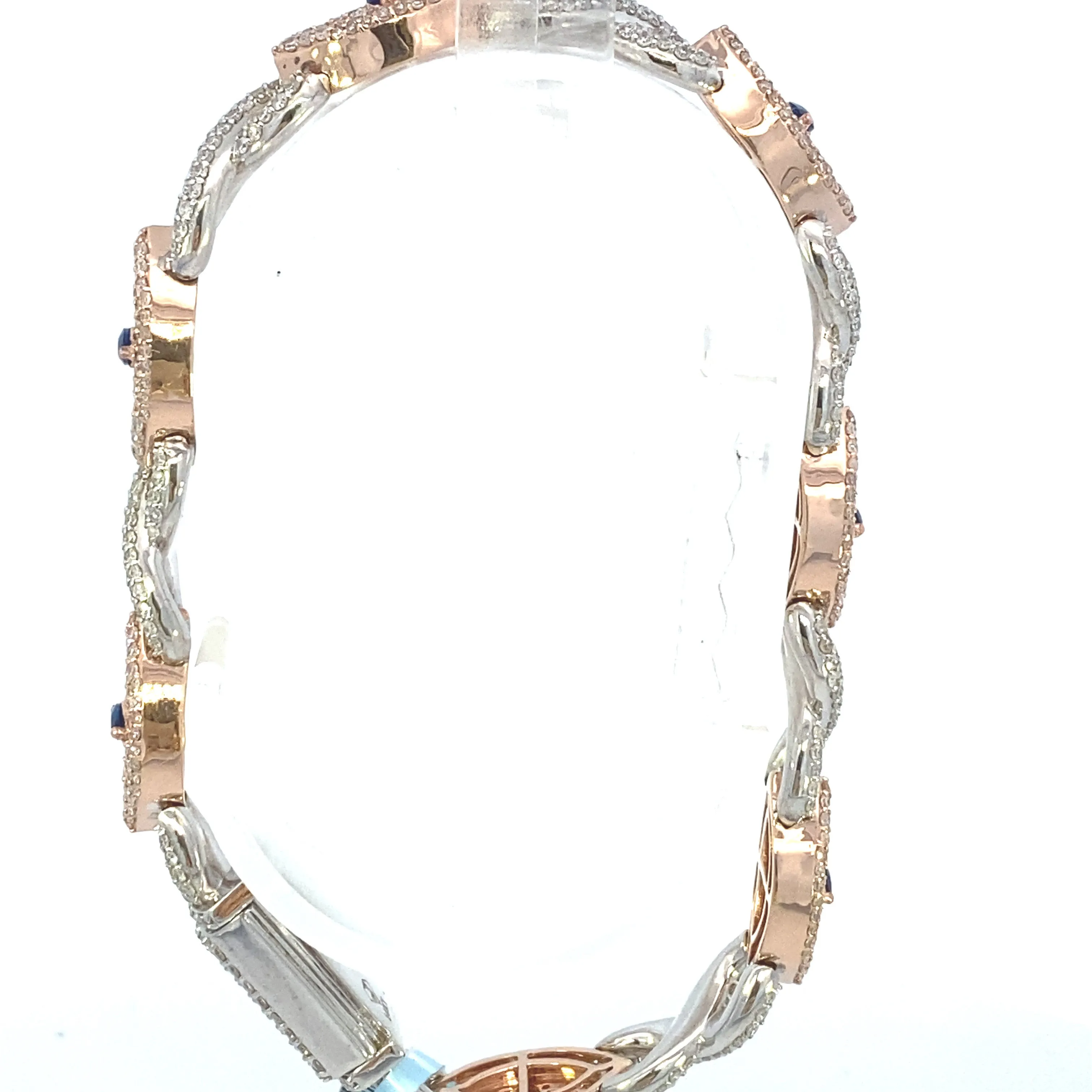 14K Diamond Evil Eye Bracelet 8"