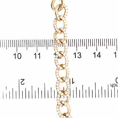 14K Diamond Link Bracelet Yellow Gold