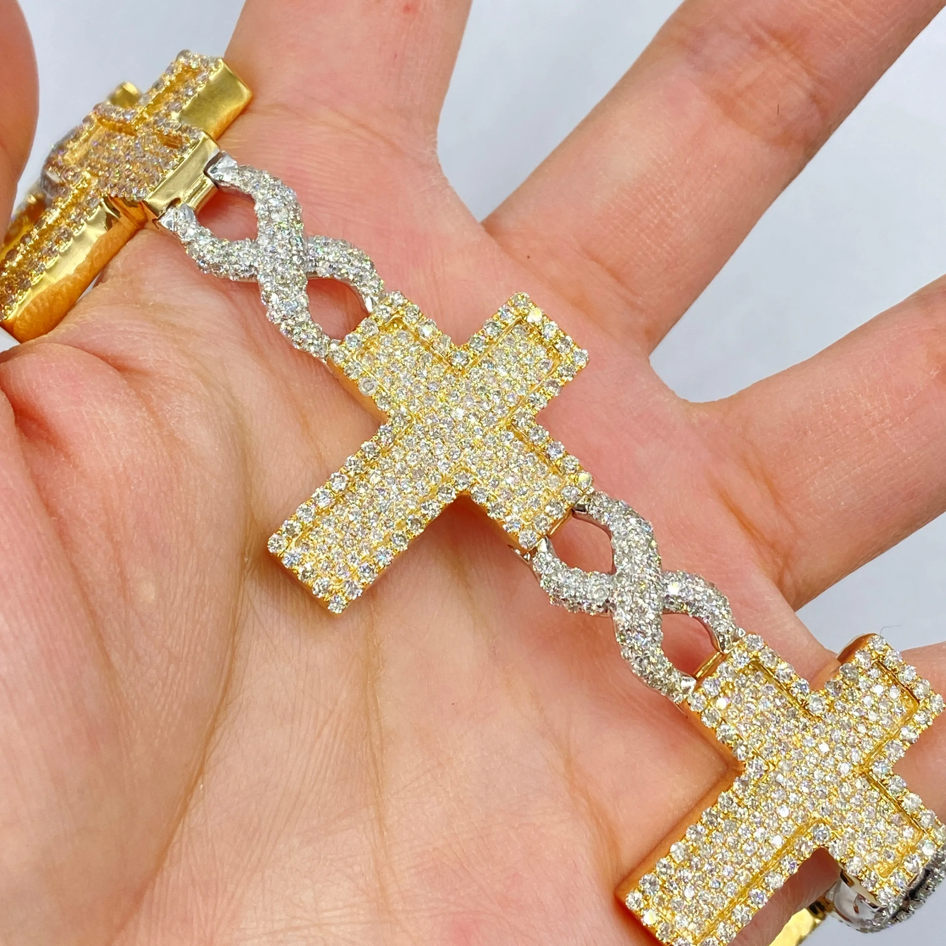 14K Infinity Cross Diamond Bracelet