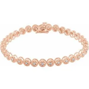 14K Rose 1 CTW Diamond 7" Bracelet