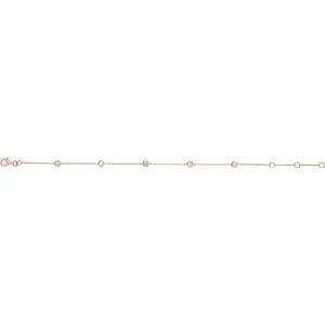 14K Rose 1/4 CTW Diamond Bezel-Set 5-Station Bracelet