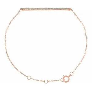 14K Rose 1/6 CTW Diamond 6-8" Bracelet