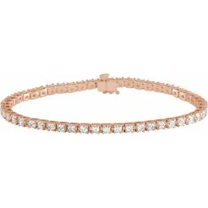 14K Rose 3 CTW Lab-Grown Diamond Line 7 1/4" Bracelet