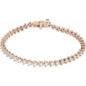 14K Rose 4 3/4 CTW Lab-Grown Diamond Line 7 1/4" Bracelet