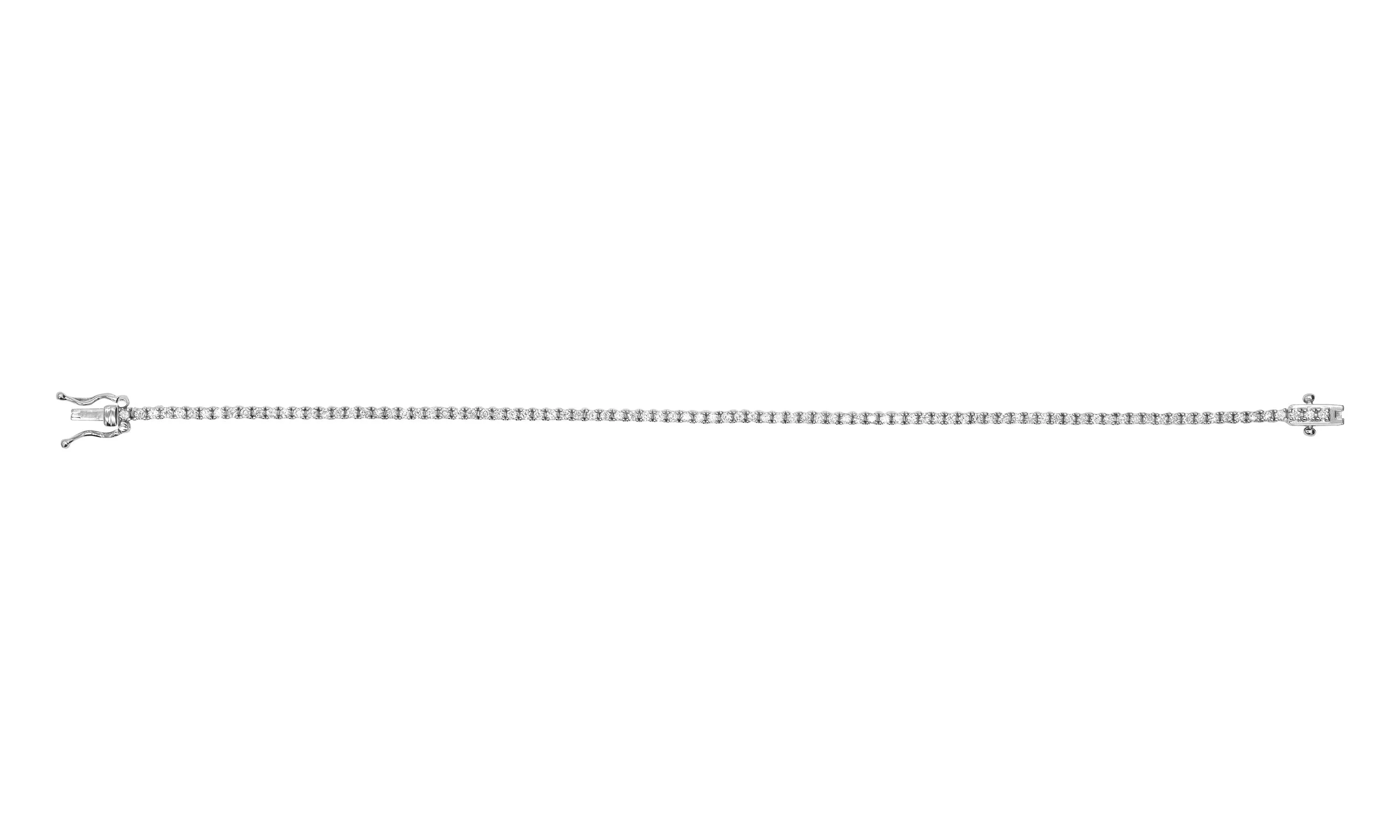 14k Small White Gold Diamond Tennis Bracelet