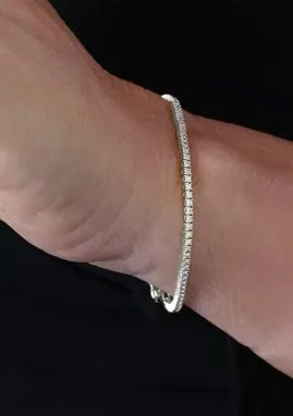 14k Small White Gold Diamond Tennis Bracelet