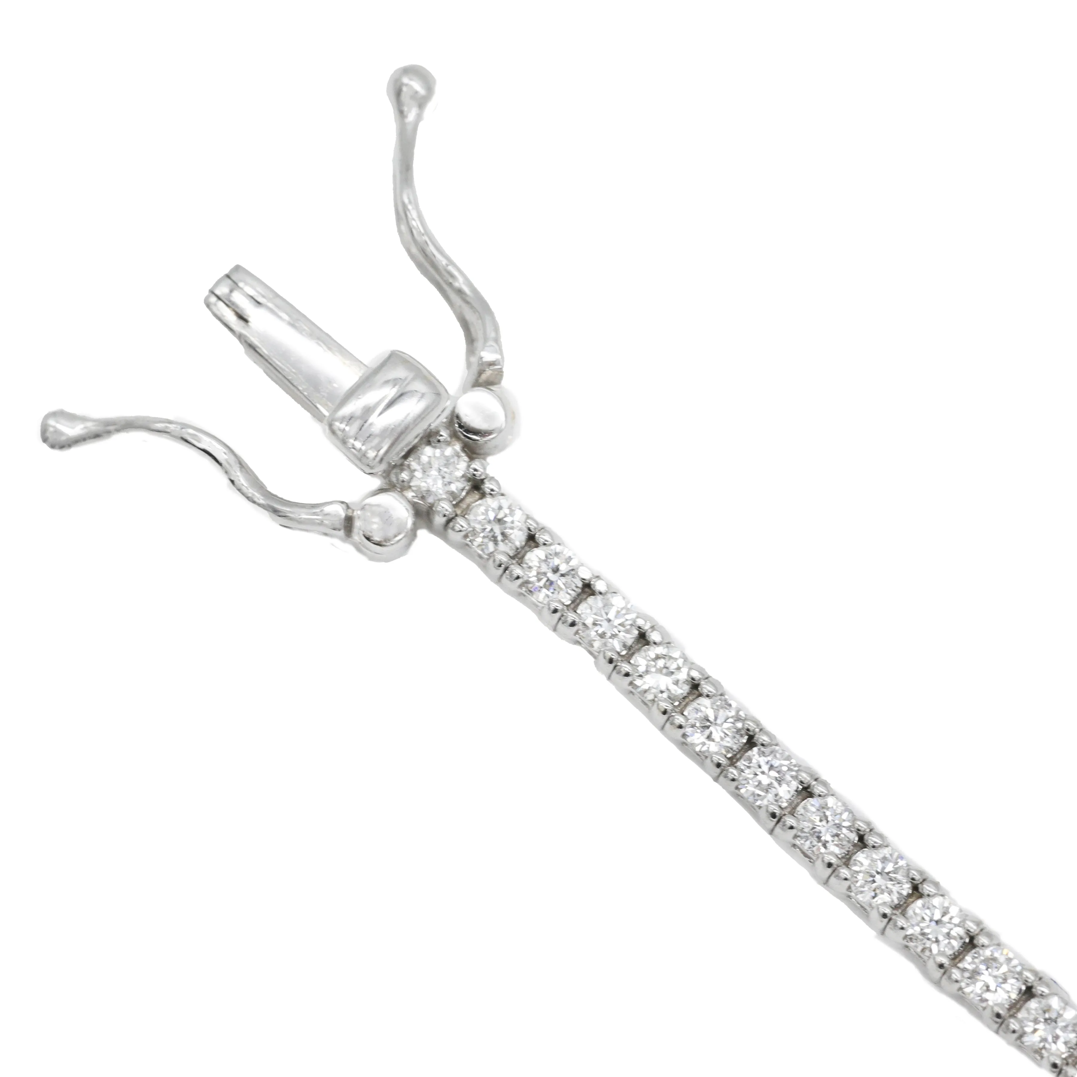 14k Small White Gold Diamond Tennis Bracelet