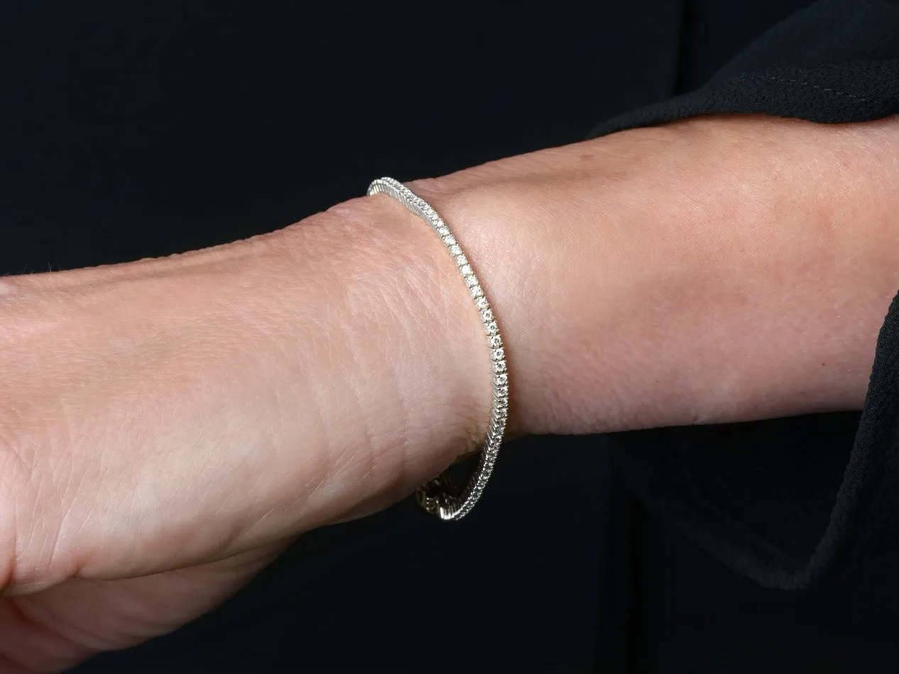 14k Small White Gold Diamond Tennis Bracelet