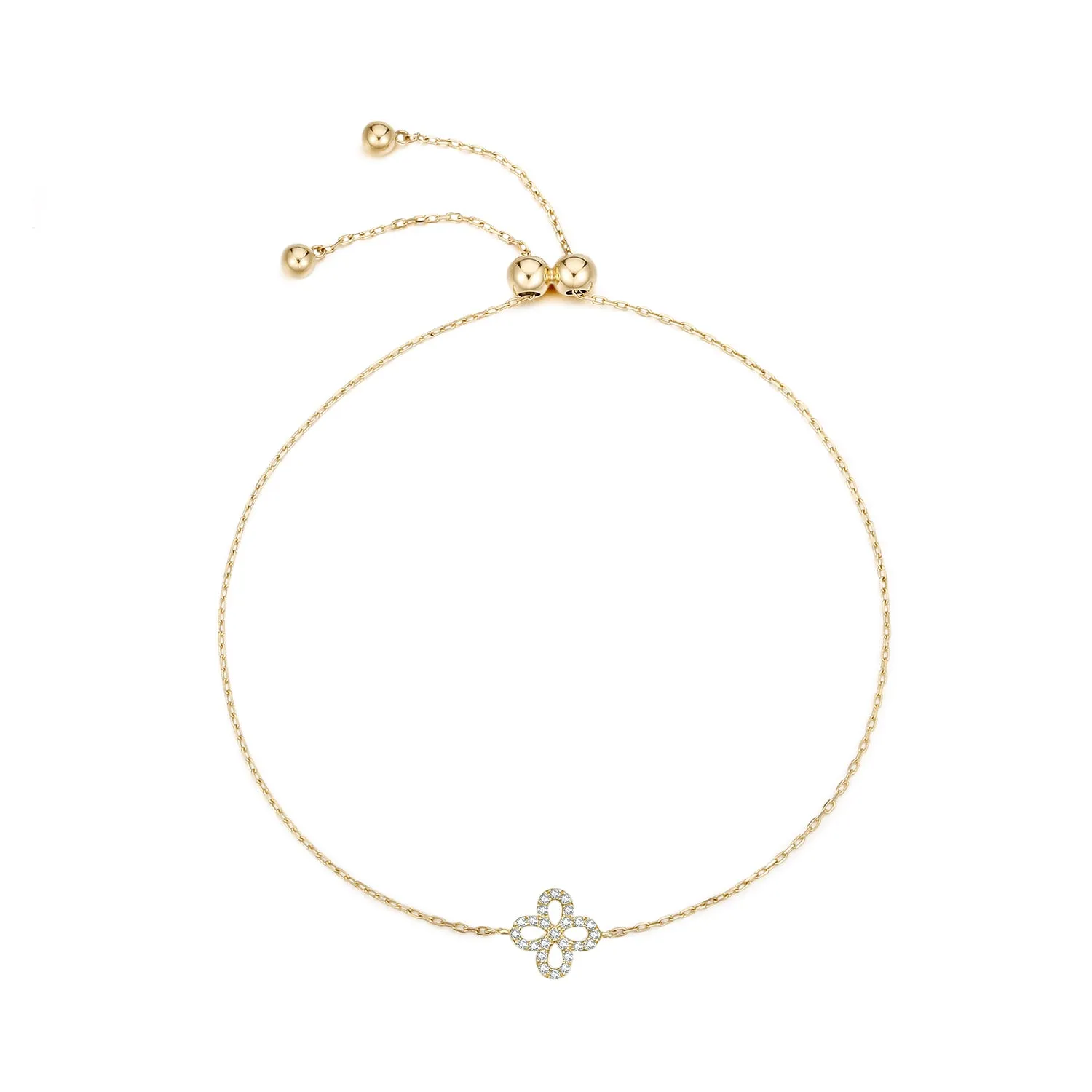 14K Solid Gold Bracelet Exclusively Handcrafted 0.061 Carat Natural Diamond (H-F Color, VS1-VS2 Clarity)