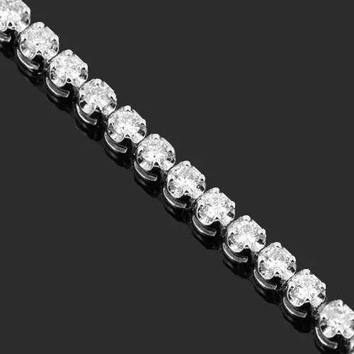 14K Solid White Gold Womens Diamond Tennis Bracelet 1.50 Ctw