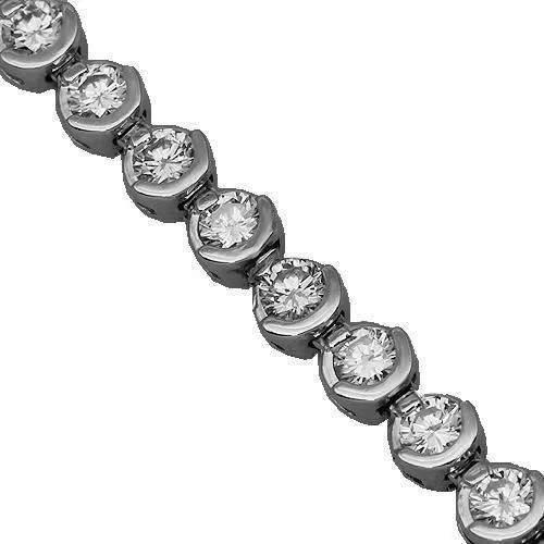 14K Solid White Gold Womens Diamond Tennis Bracelet 3.50 Ctw