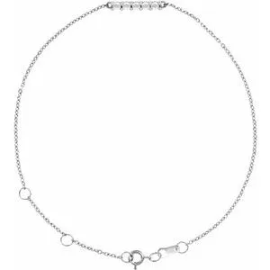 14K White 1/10 CTW Natural Diamond Bar 6 1/2-7 1/2" Bracelet