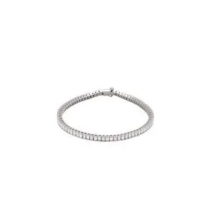 14K White 3 9/10 CTW Diamond Line 7 1/4" Bracelet