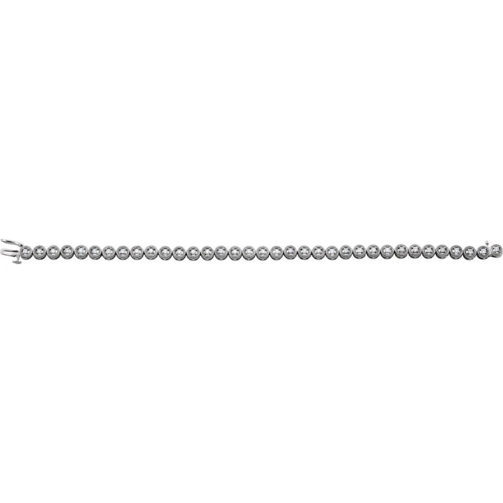 14k White Gold 1 CTW Diamond 7" Bracelet