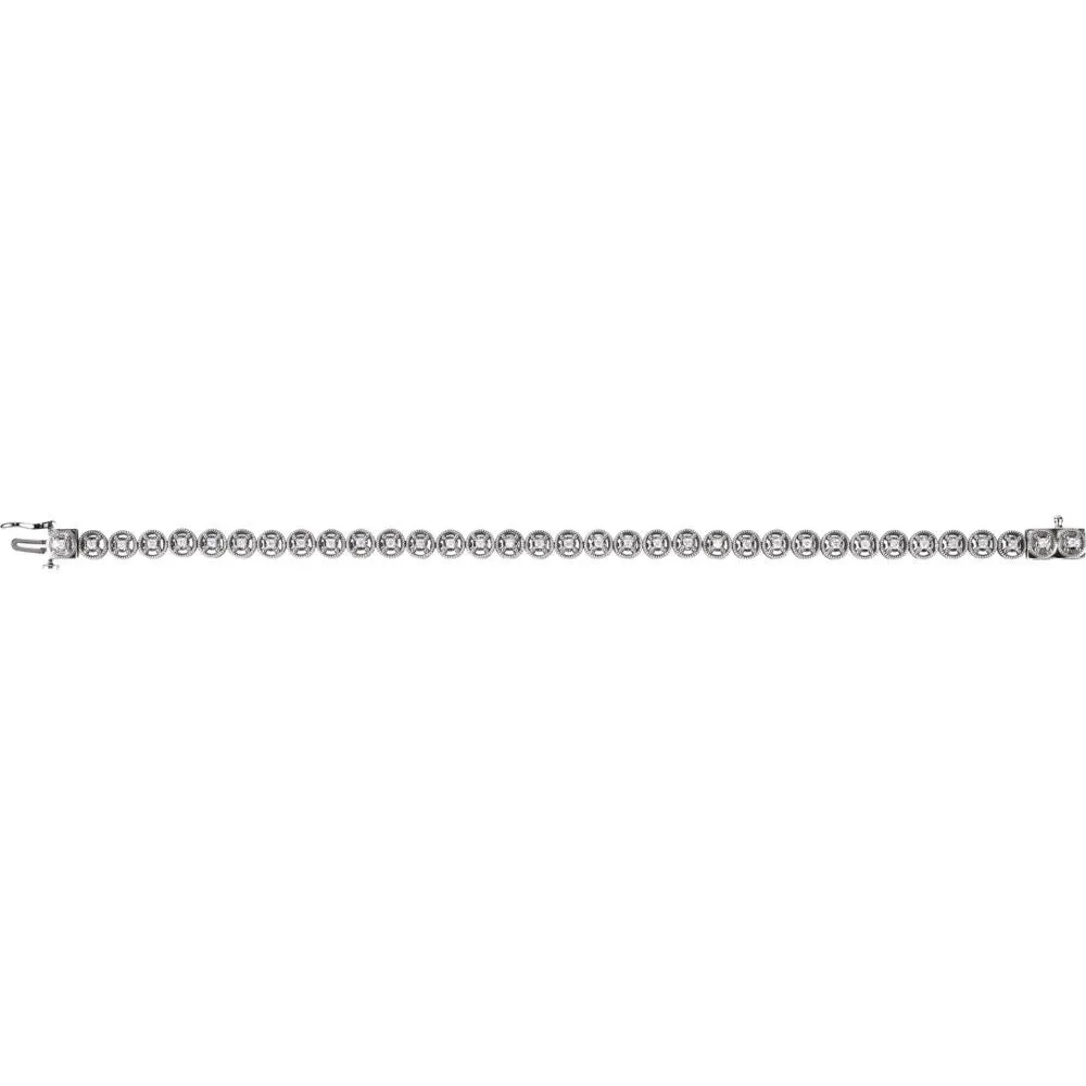 14k White Gold 1/2 CTW Diamond Line 7.25" Bracelet