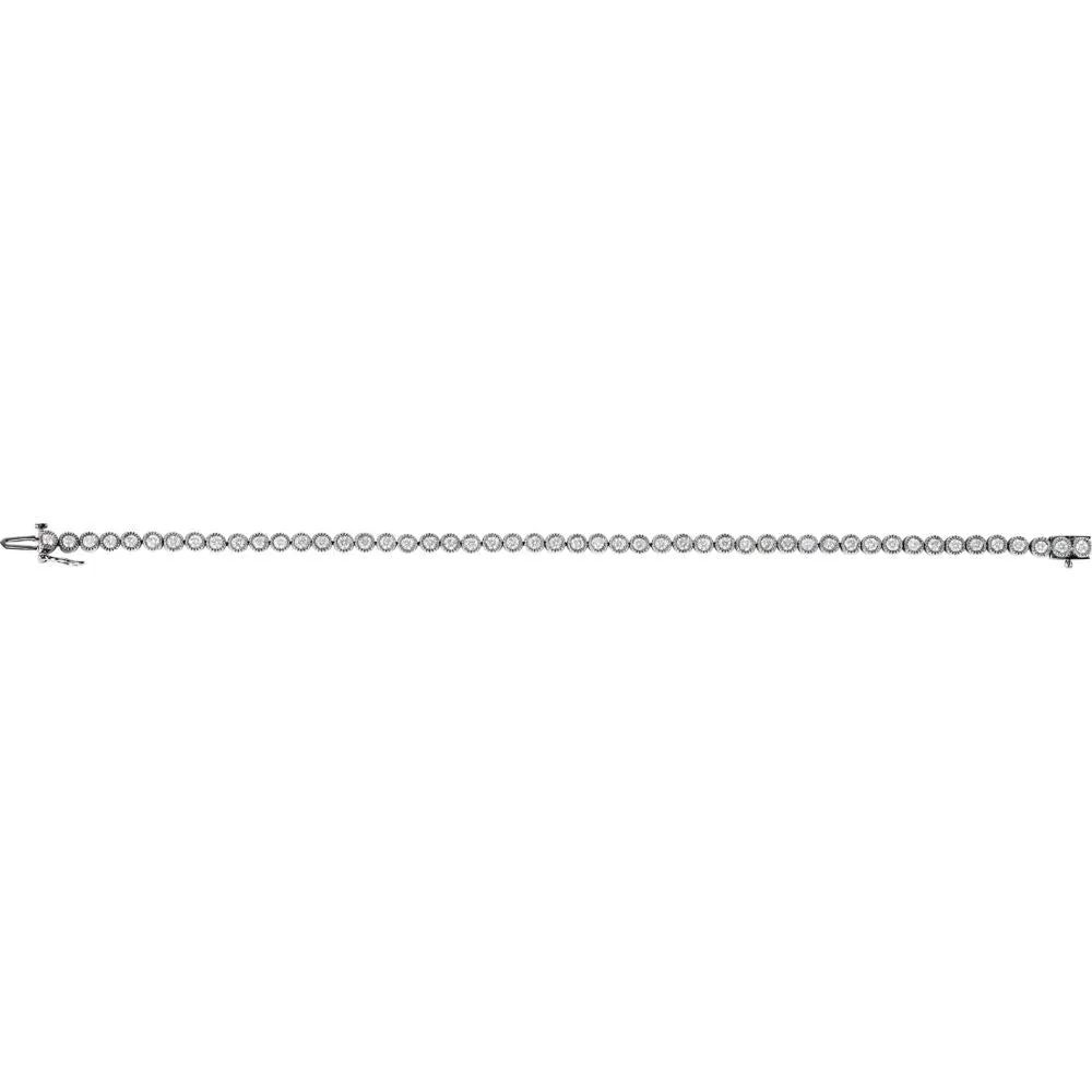 14k White Gold 2 CTW Diamond Line 7.25" Bracelet