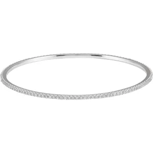 14k White Gold 2 CTW Diamond Stackable Bangle Bracelet