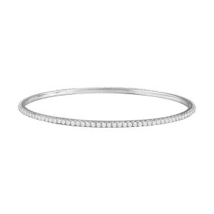 14k White Gold 3 CTW Diamond Stackable Bangle Bracelet