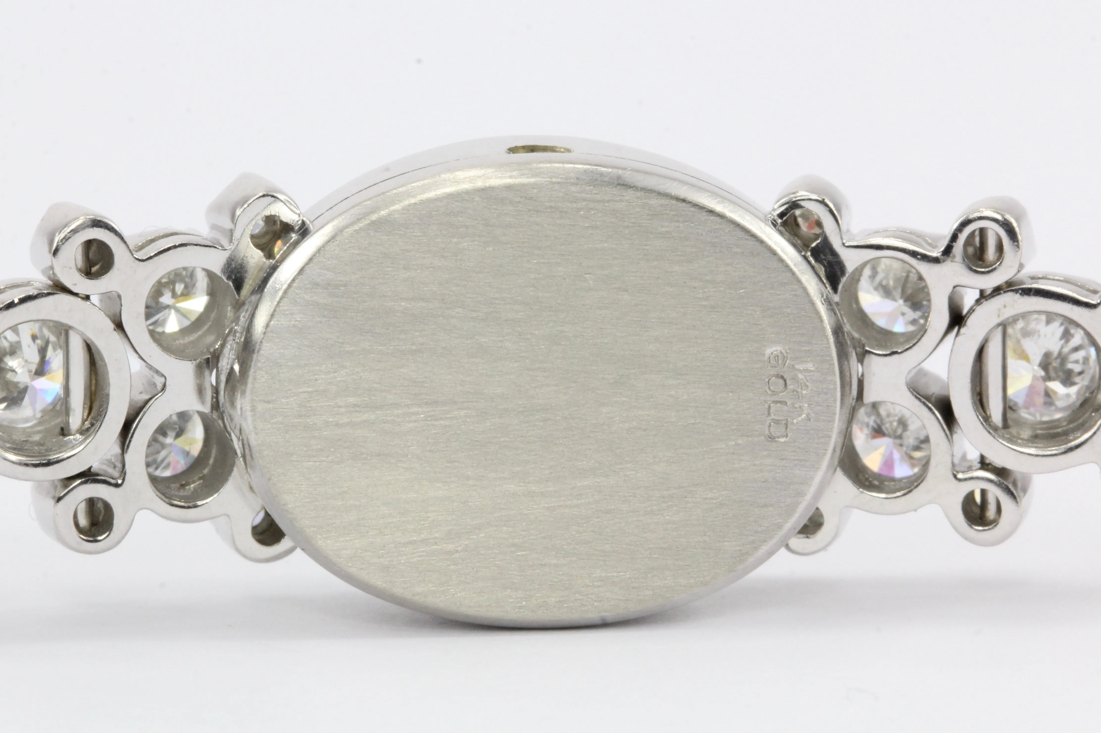 14K White Gold Diamond and Onyx Watch Conversion Bracelet