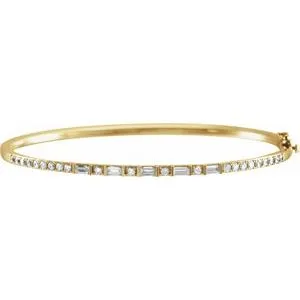 14K Yellow 1 CTW Diamond 7" Bangle Bracelet